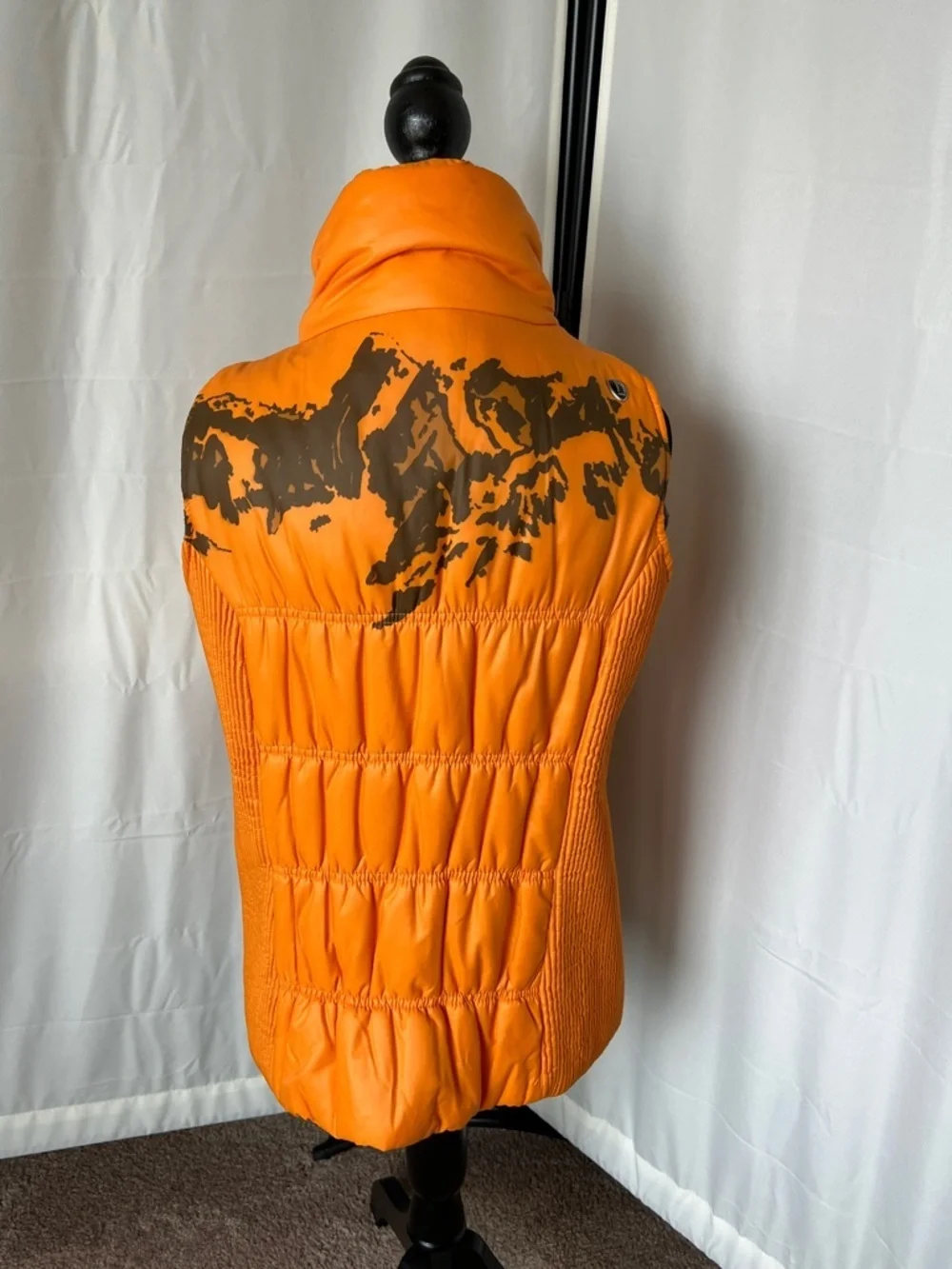 Never Orange Quilted Puffer Ski Vest
